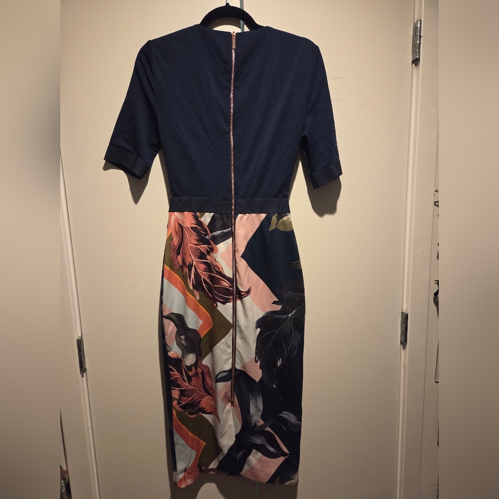 Elegant Ted Baker Navy and Floral Dress - Picture 2 of 9